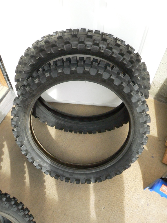 Back tire - Brand New<br />Front tire - Mounted but never used.